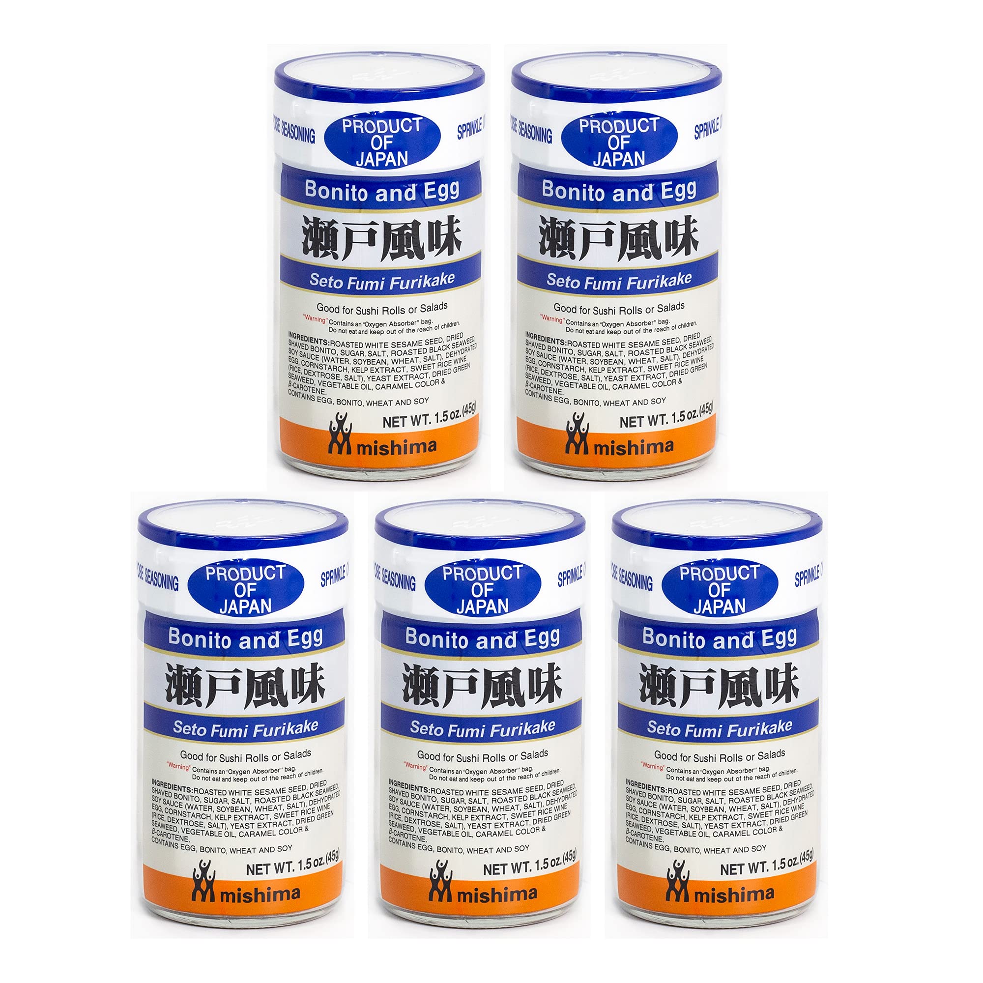 Premium Japanese Furikake Rice Seasoning Set - Seto Fumi Seaweed & Sesame Mix (5-Pack) | Authentic Product of Japan | Perfect for Sushi, Rice Bowls & Home Cooking