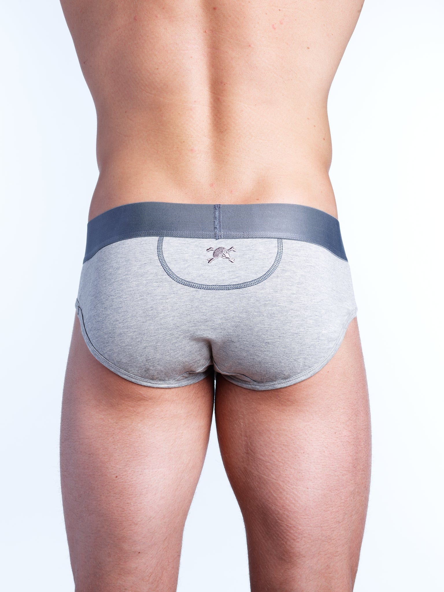Just The Bones Brief Heather Grey - Soft Cotton Men's Underwear for Everyday Comfort | Perfect for Workout, Lounge & Travel