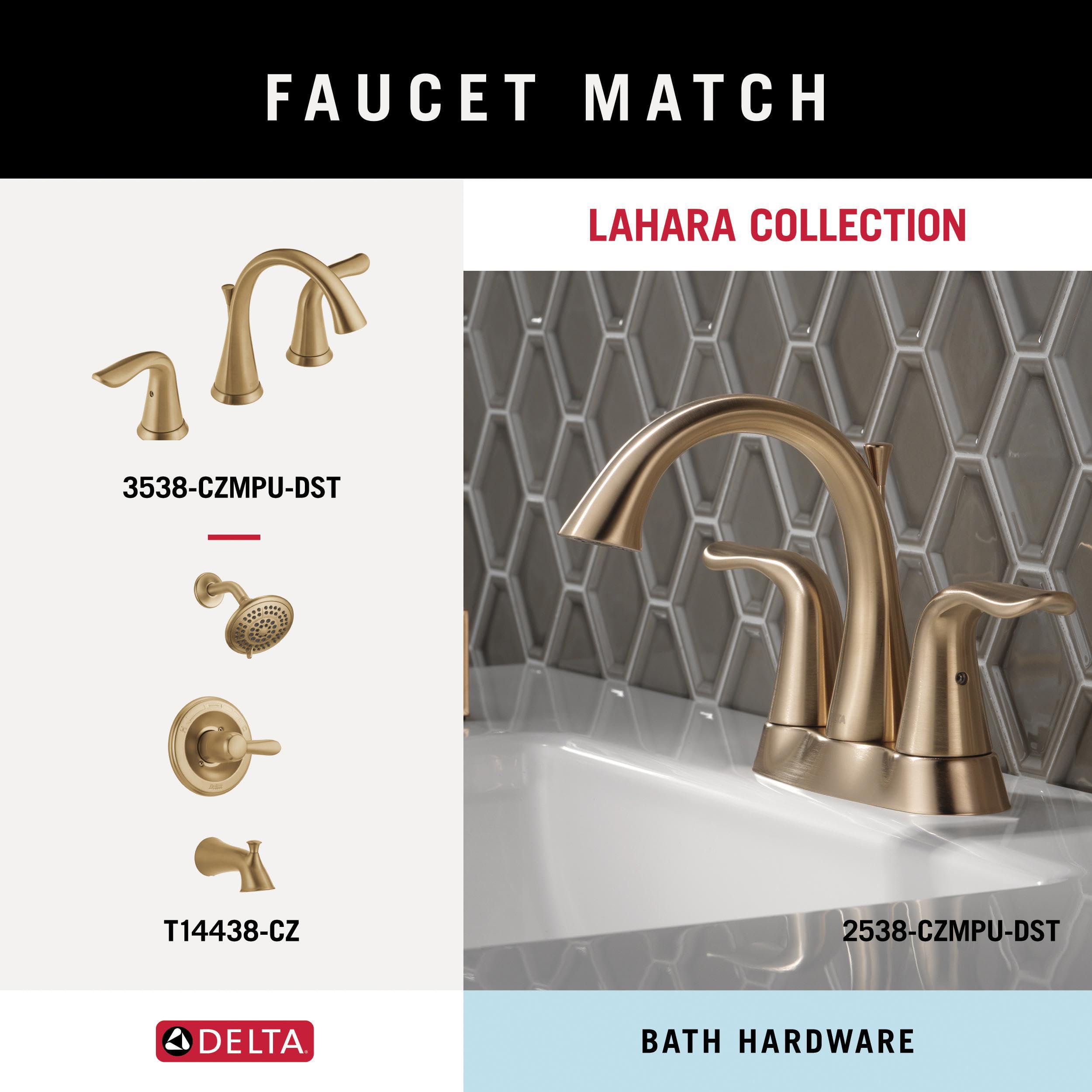 Delta Lahara 1-Pack Champagne Bronze Toilet Paper Holder - Wall-Mounted Pivoting Tissue Roll Holder for Bathroom Organization (73850-CZ) | Perfect for Modern Bathrooms, Powder Rooms & Guest Baths