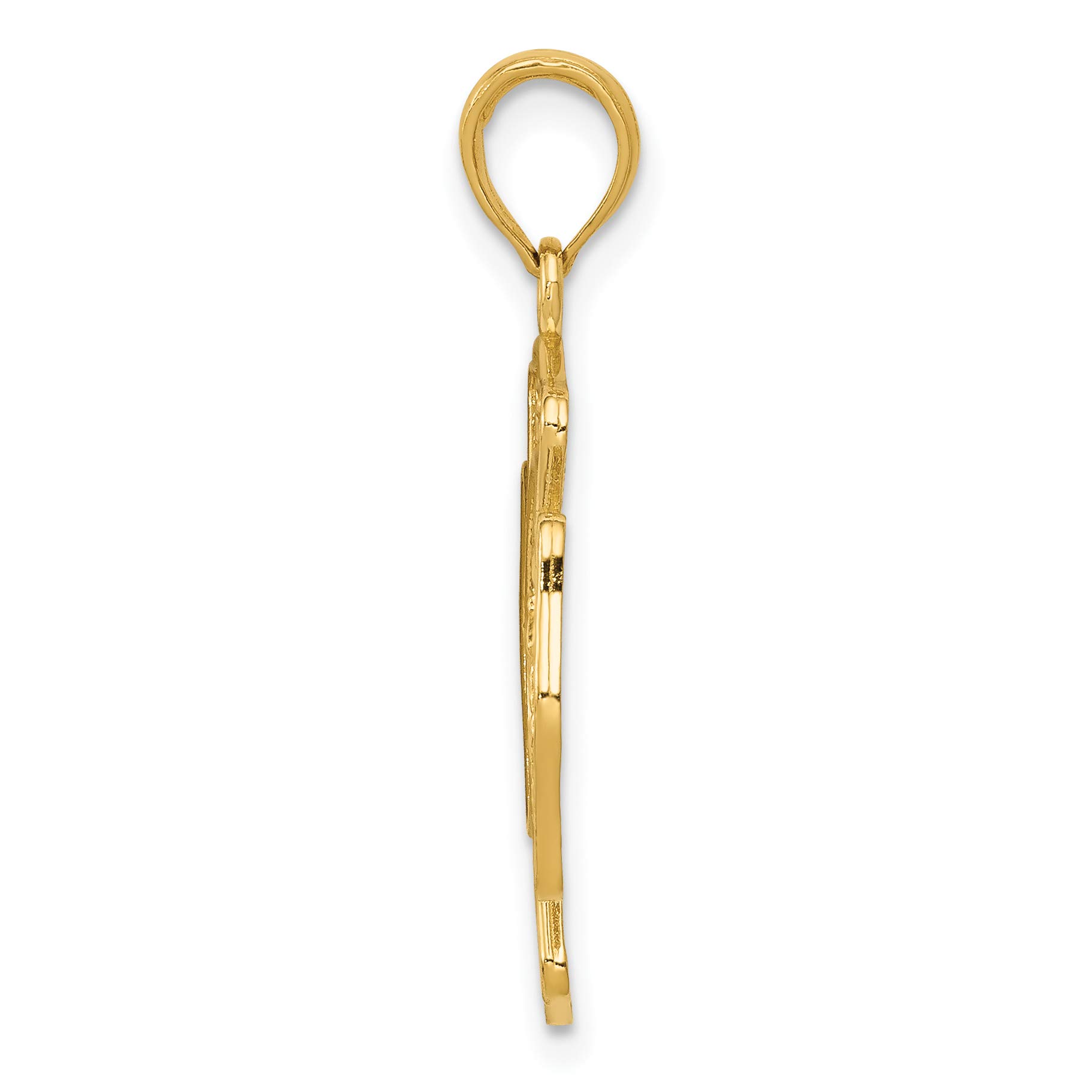 14K Solid Yellow Gold Fire Department FD St. Florian Badge Pendant - 26mm Religious Jewelry for Firefighters & First Responders - Perfect for Gifts, Memorials & Everyday Wear