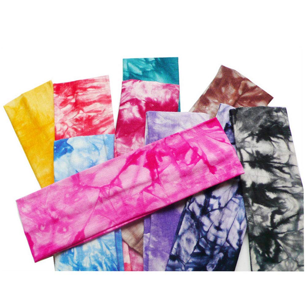 AkoMatial Women's Tie Dye Non-Slip Yoga Headband - Elastic Sweatband for Running, Workouts & Fitness - Breathable Hairband for Women (Purple) - Perfect for Yoga, Gym, Jogging & Active Lifestyles