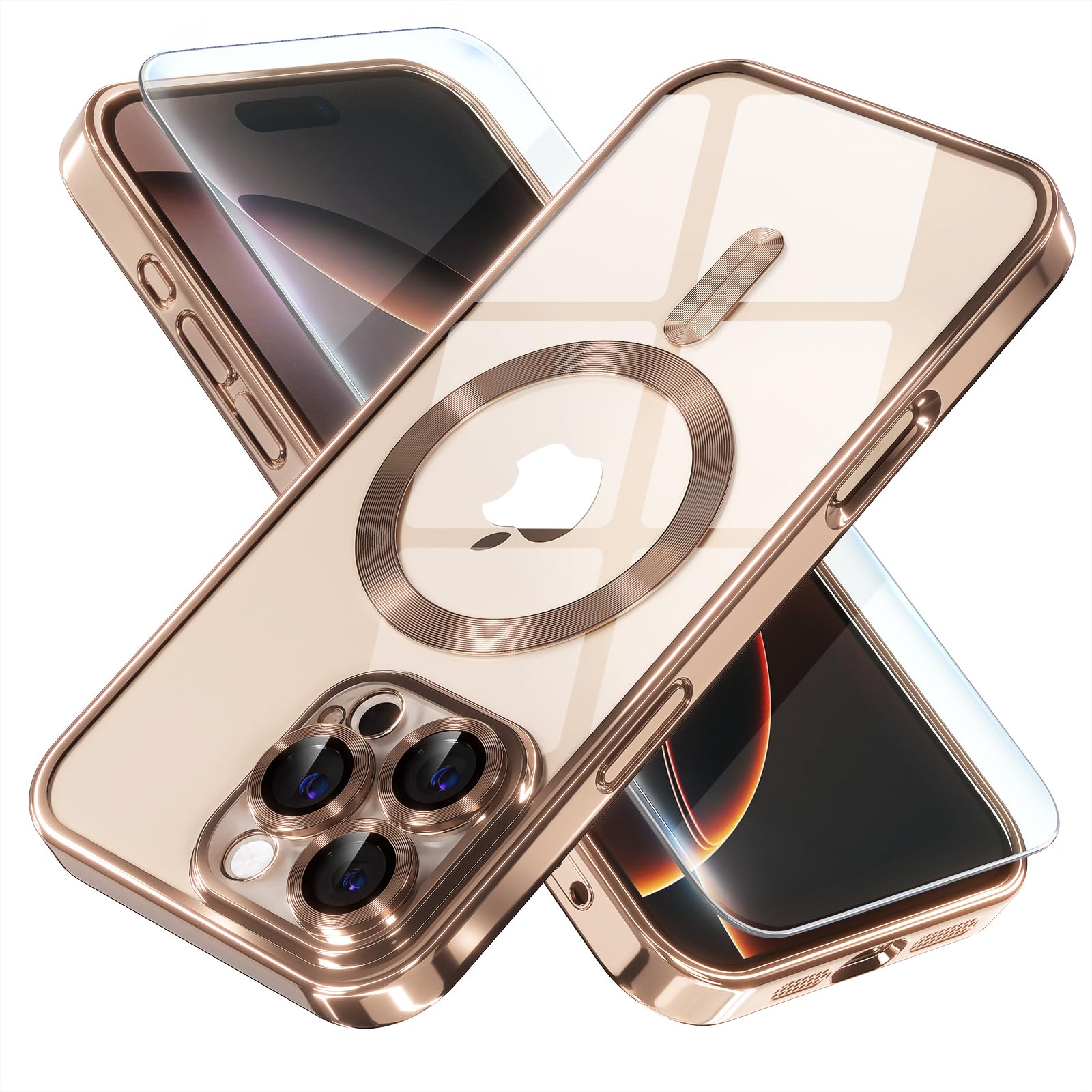 Misea Magnetic iPhone 16 Pro Max Case with MagSafe - Clear Soft Phone Cover [6.9 inch] | Military-Grade Drop Protection | Anti-Yellowing | Full Camera Lens Cover | Perfect for Women & Girls | Ideal for Daily Use, Work, Travel & Outdoor Activities - Desert Color