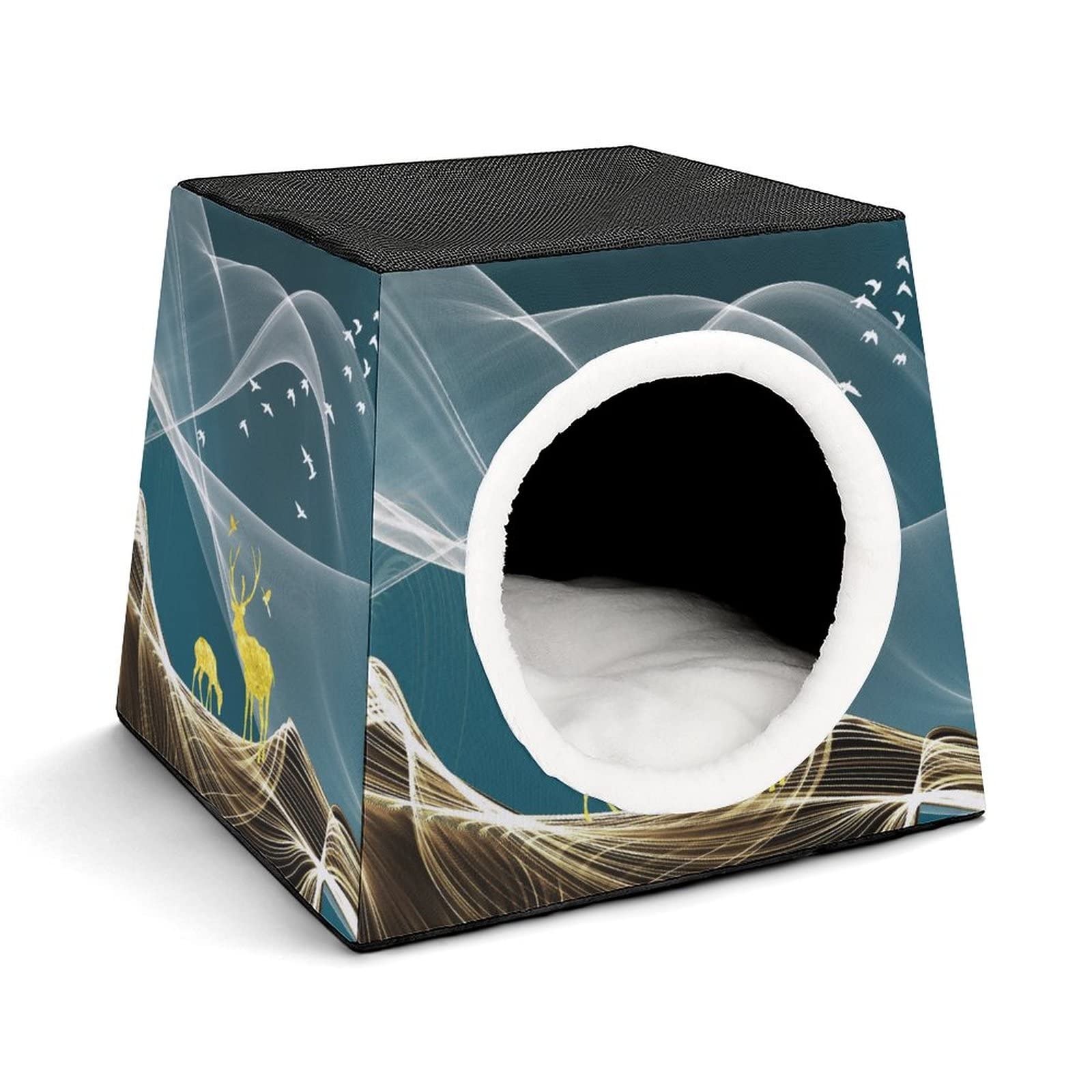 3-in-1 Foldable Cat House with Removable Cushion - Convertible Cat Bed, Sofa & Scratching Toy for Indoor Cats | Cozy Shelter for Napping, Playing & Relaxing at Home