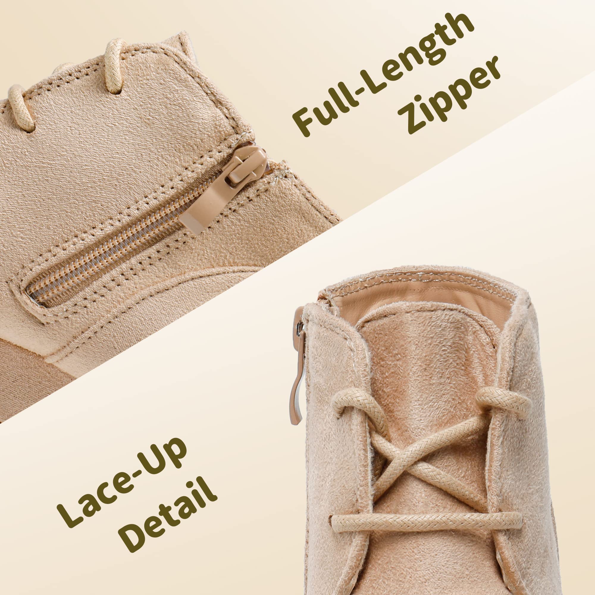 DREAM PAIRS Girls Low Wedge Heel Booties with Side Zipper - Ankle Boots for Toddler, Little Kid & Big Kid | Comfortable School Shoes, Casual Winter Boots for Girls