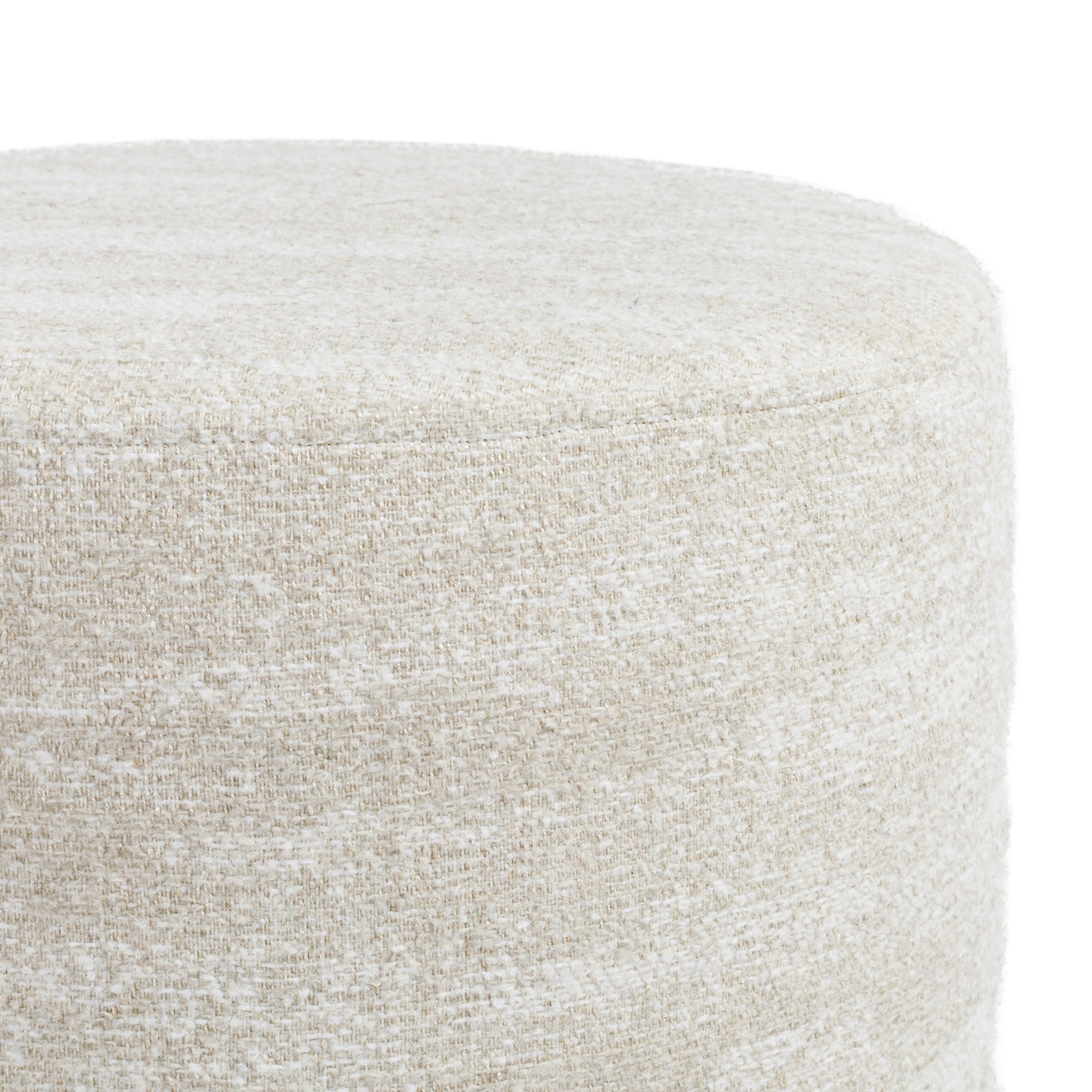 Samson 18x16 Round Ottoman in Oatmeal - Stylish Footrest & Storage Bench for Living Room, Bedroom, or Nursery - Perfect for Extra Seating and Home Decor