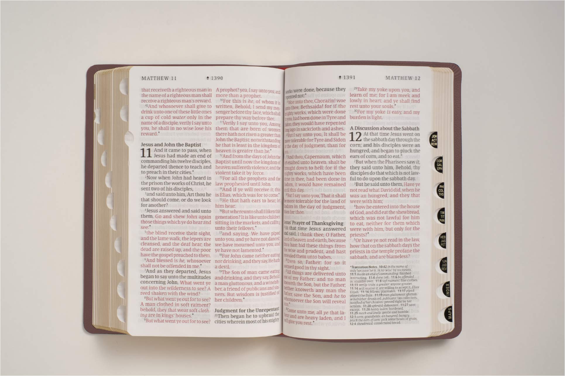 KJV Giant Print Bible - Genuine Leather, Burgundy | Red Letter Edition for Easy Reading & Worship