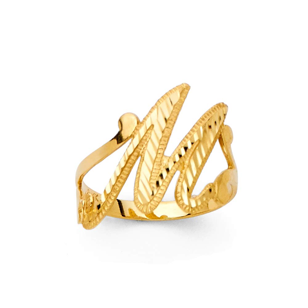14K Yellow Gold Initial Letter Ring - Personalized Fashion Jewelry for Women, Anniversary Gift, Size 7 | Perfect for Engagements, Birthdays & Special Occasions