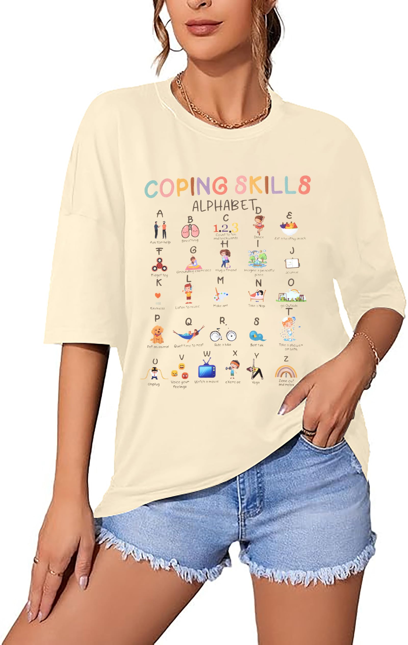 Teacher Shirts: Mental Health Awareness & Coping Skills Tee for Women - Perfect Social Worker Gifts