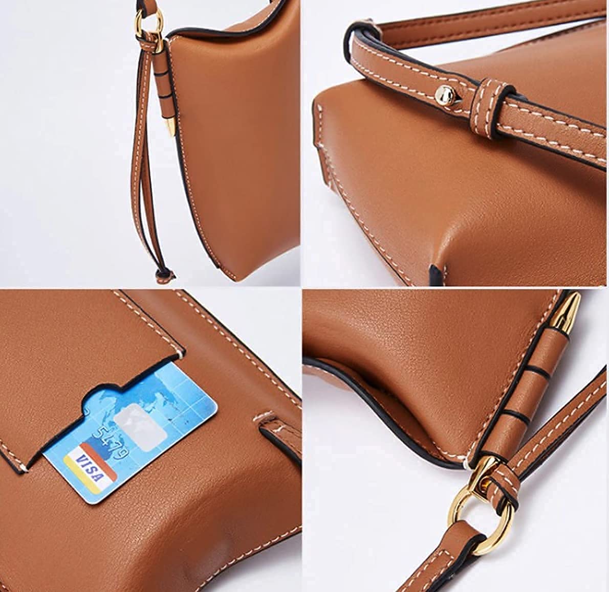 Genuine Leather Crossbody Bag for Women - Premium Lightweight Shoulder Purse with Phone Pocket | Perfect for Work, Travel & Everyday Use