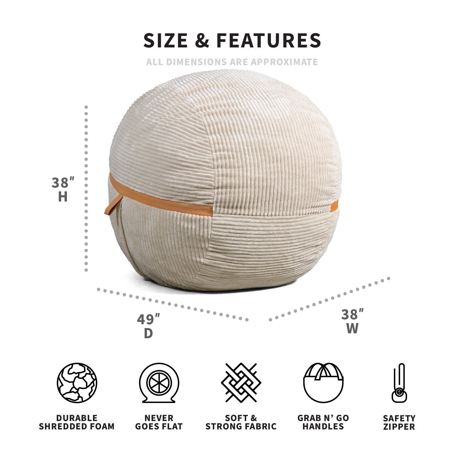 FUF Large Dog Bed with Removable Washable Cover - Soft Orthopedic Pet Bed for Large Dogs, Perfect for Living Room, Bedroom or Crate