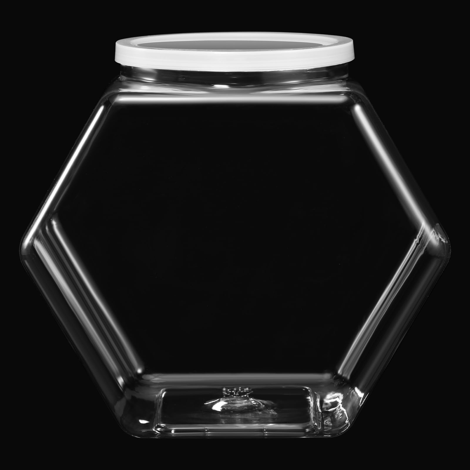 Uiifan 70 oz Clear Hexagonal Plastic Candy Jar with Airtight Lid - Food Storage Container for Snacks, Cookies, Dog Treats, Coffee Pods & Laundry Pods - Perfect for Kitchen Pantry, Craft Room & Sewing Supplies Organization