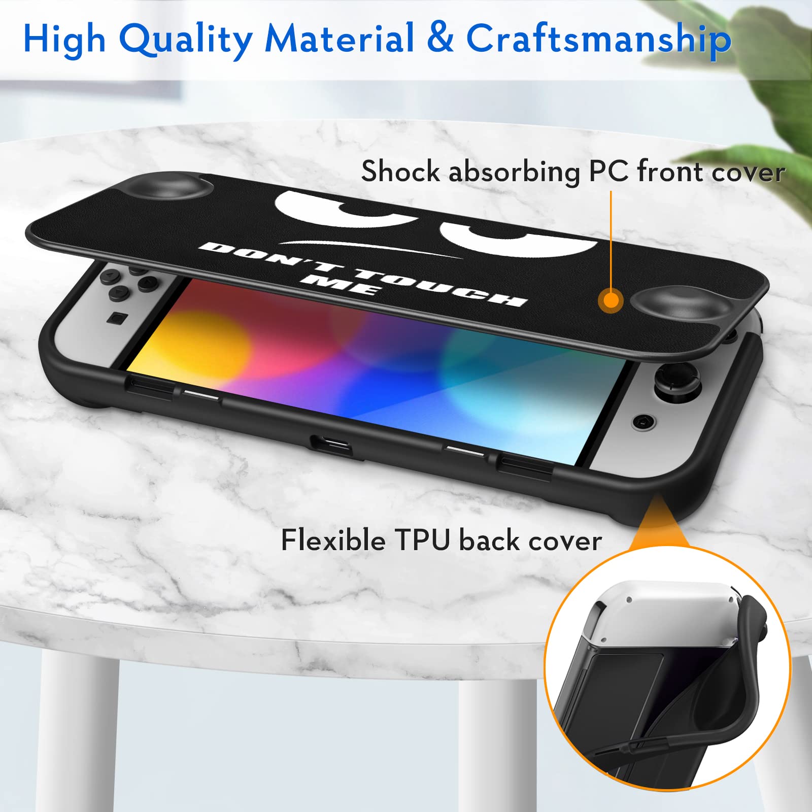 Fintie Flip Case for Nintendo Switch OLED Model 2021 - Slim Protective Soft TPU Shell with Magnetically Detachable Front Cover & Ergonomic Grip | Screen Safe Design | Perfect for Travel, Gaming at Home, and On-the-Go Protection