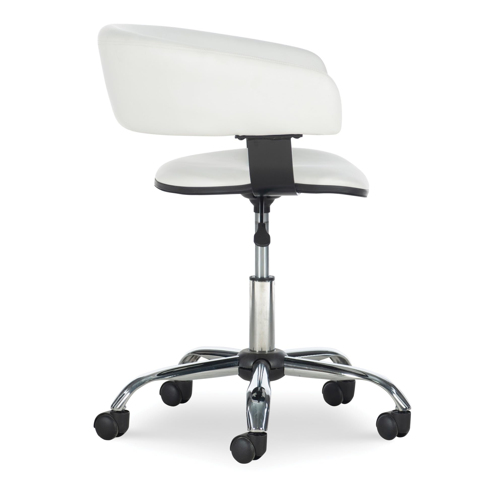 Powell Gas Lift Desk Chair - Adjustable Office Chair with Ergonomic Design, White Medium - Perfect for Home Office, Study, and Workspace Comfort