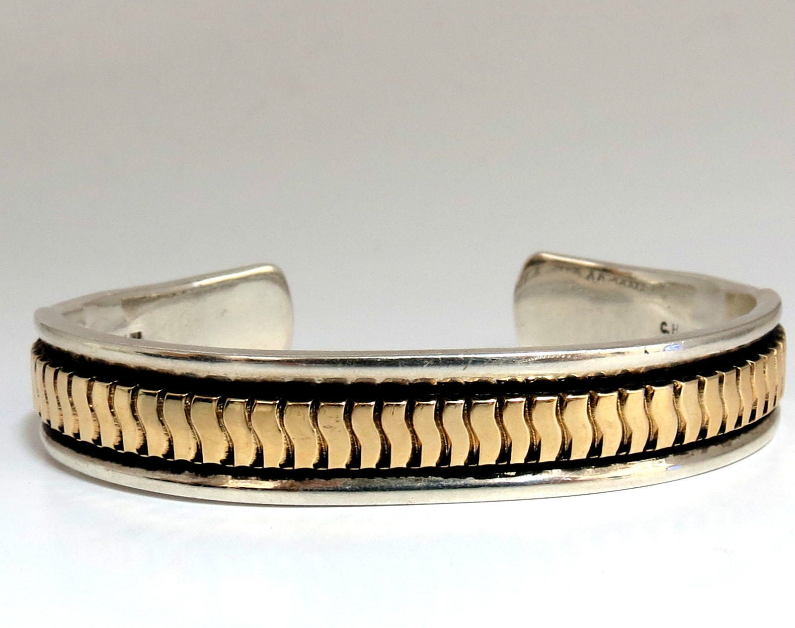 C. Harrell 14K Gold & 925 Sterling Silver Dangling Earrings and Bangle Bracelet Set - Perfect for Weddings, Parties, and Special Occasions