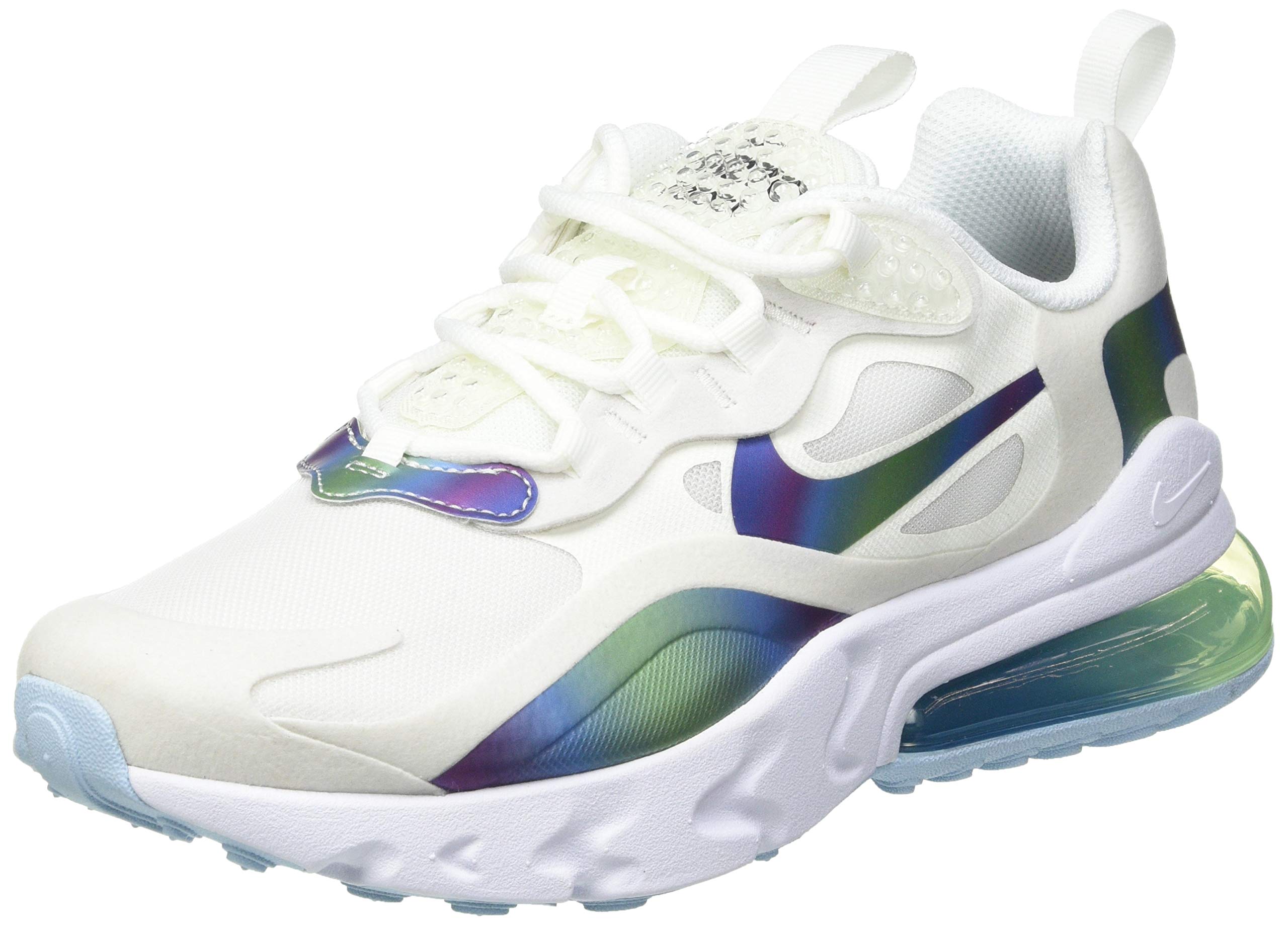 Nike Air Max 270 React 20 (GS) Big Kids' Running Shoes - White/Black Ct9633-100 - Size 6 | Comfortable Casual Sneakers for School, Sports & Everyday Wear