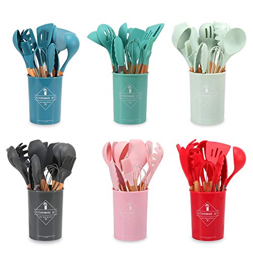 12/11/9PCS Non-Toxic Silicone Kitchen Utensil Set - Heat Resistant Spatula, Turner, Spoon for Cooking, Baking & Frying - BPA Free Kitchen Tools (Yellow) - Perfect for Home Chefs & Baking Enthusiasts