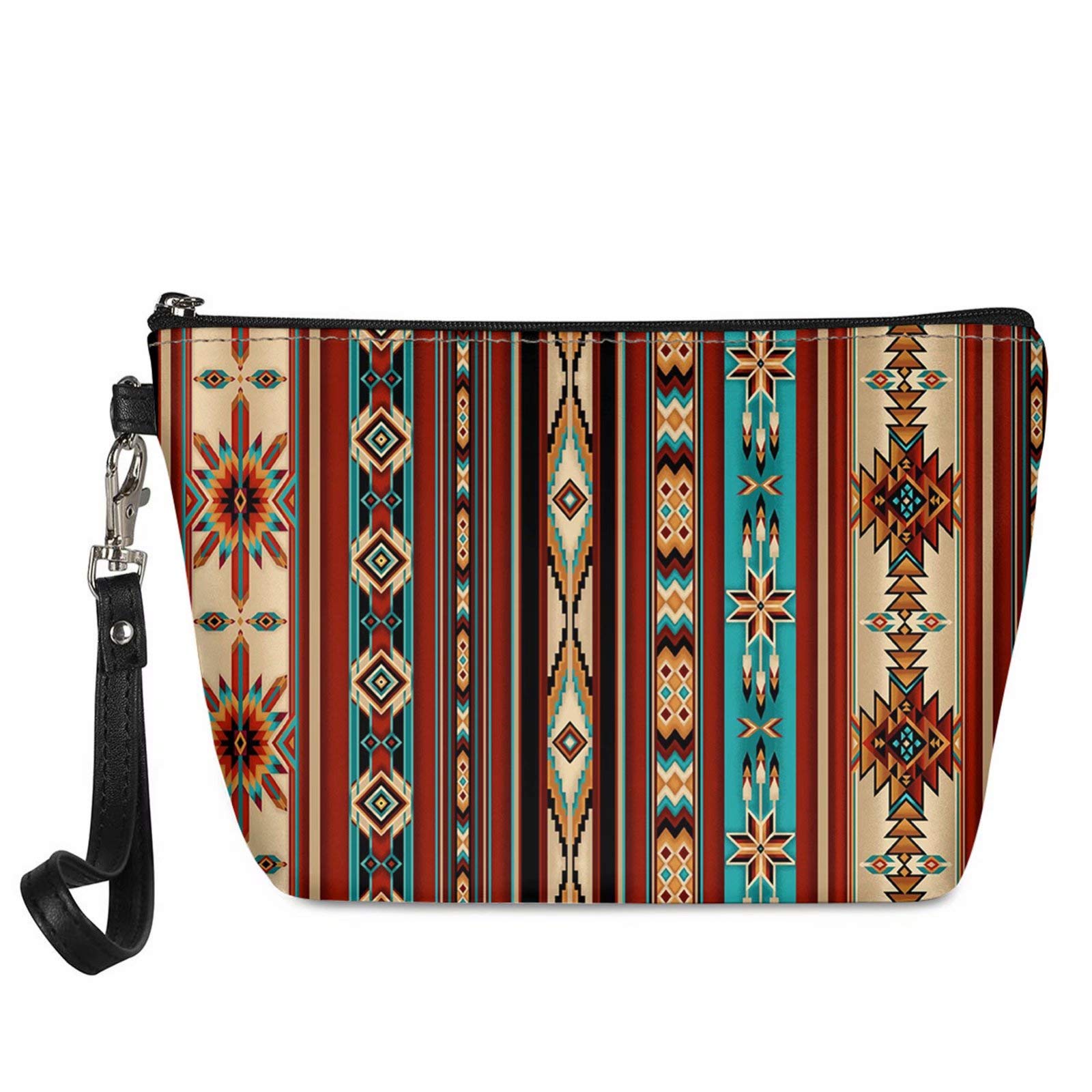 Aztec Style Makeup Bag for Women - Traditional Cosmetic Pouch, Travel Toiletry Organizer & Coin Purse | Perfect for Travel, Daily Use & Gift Giving