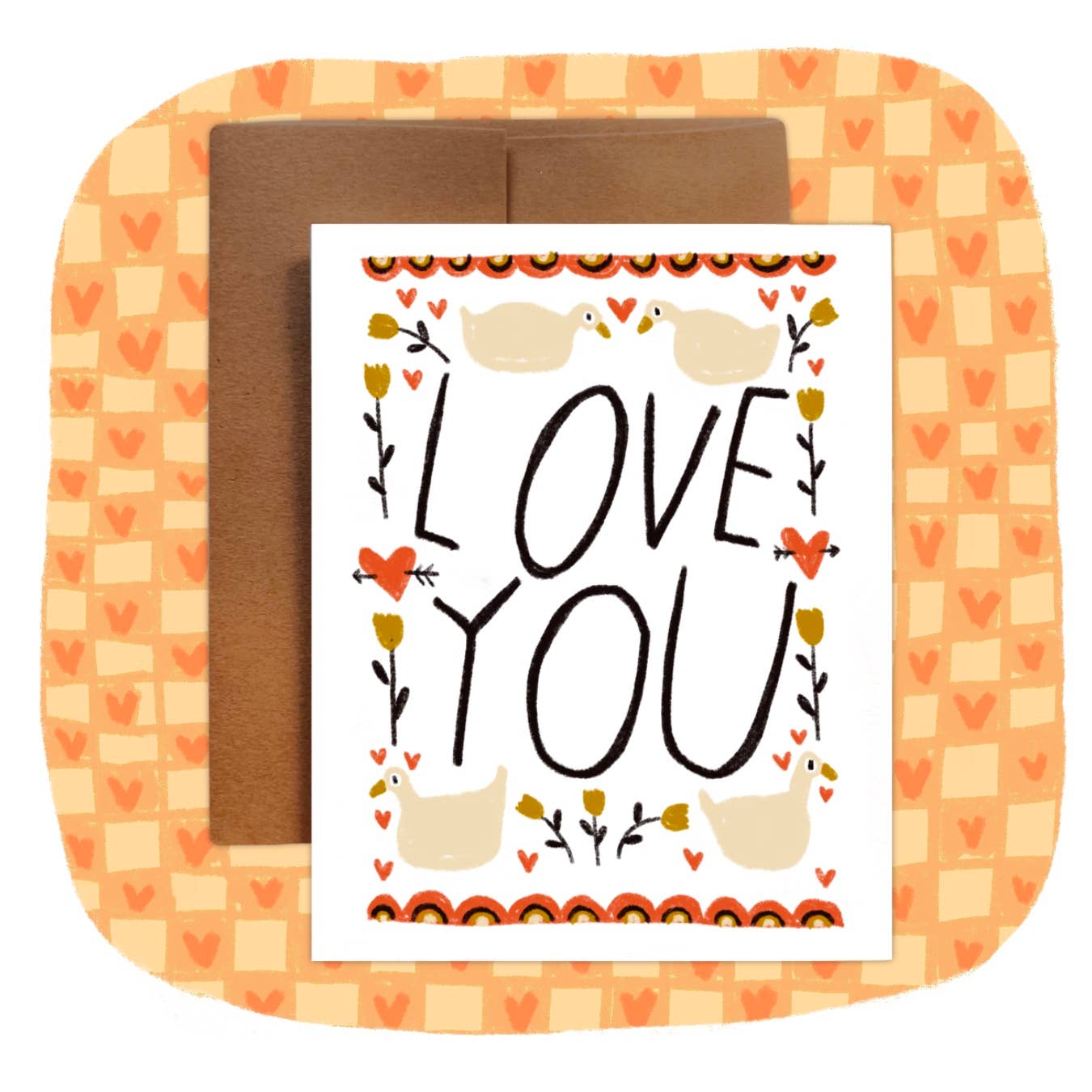 I Love You Goose Greeting Card - Funny & Cute Animal Card for Valentine's Day, Anniversary, Birthday - Perfect Romantic Gift for Couples & Loved Ones