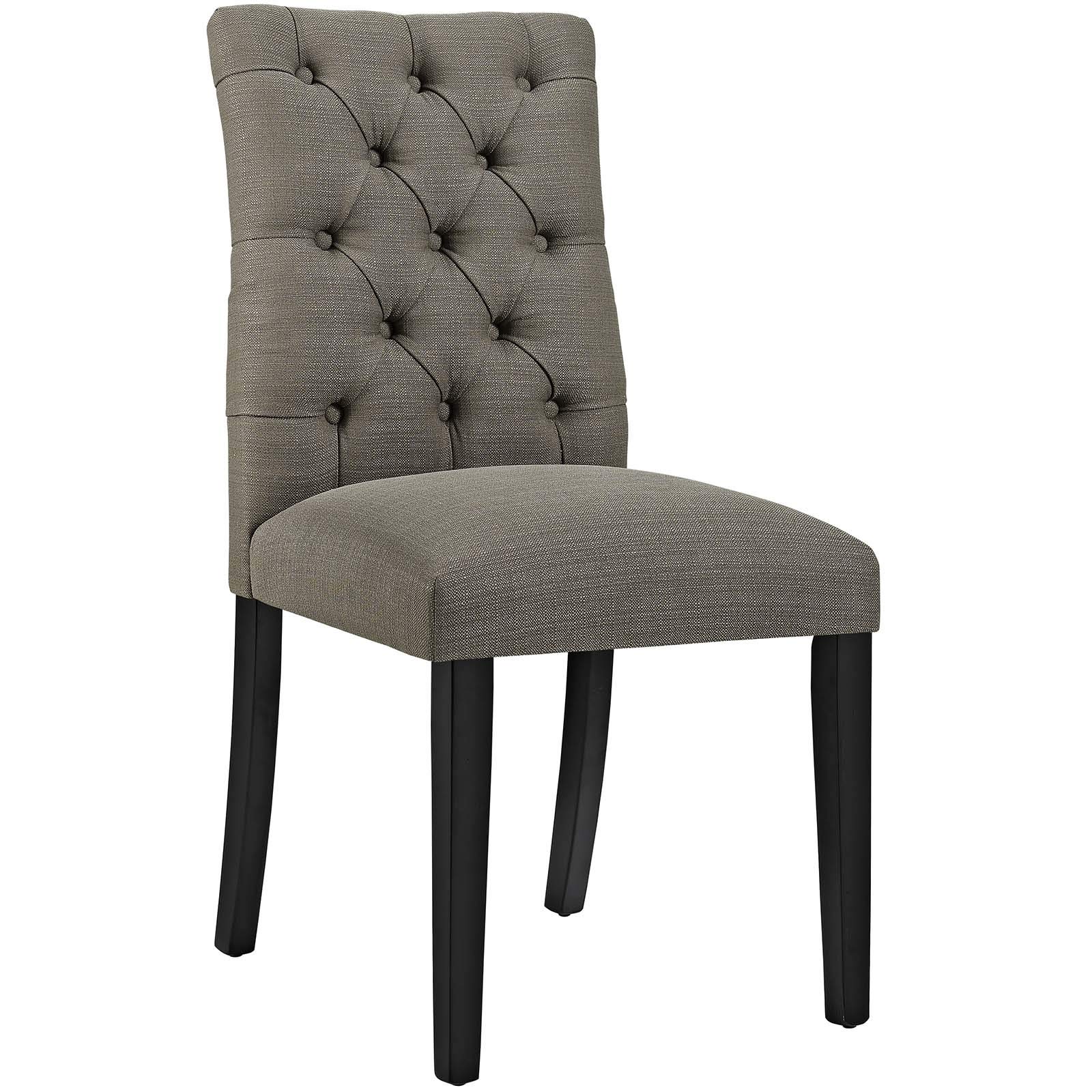 Modern Contemporary Urban Design Fabric Dining Chairs, Set of 2 - Gray Kitchen Side Chairs for Dining Room, Living Room & Office
