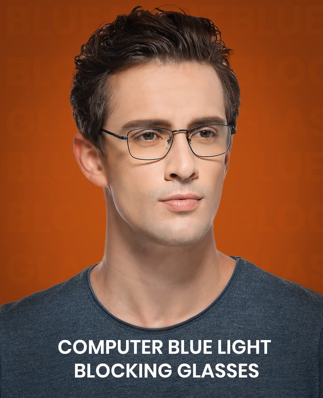 Cyxus Blue Light Blocking Glasses for Men - TR90 Square Frame with Crystal Clear Lens, UV Protection for Computer, Gaming & Work - Reduce Eye Strain & Fatigue (Black) | Perfect for Office, Online Classes & Night Screen Use
