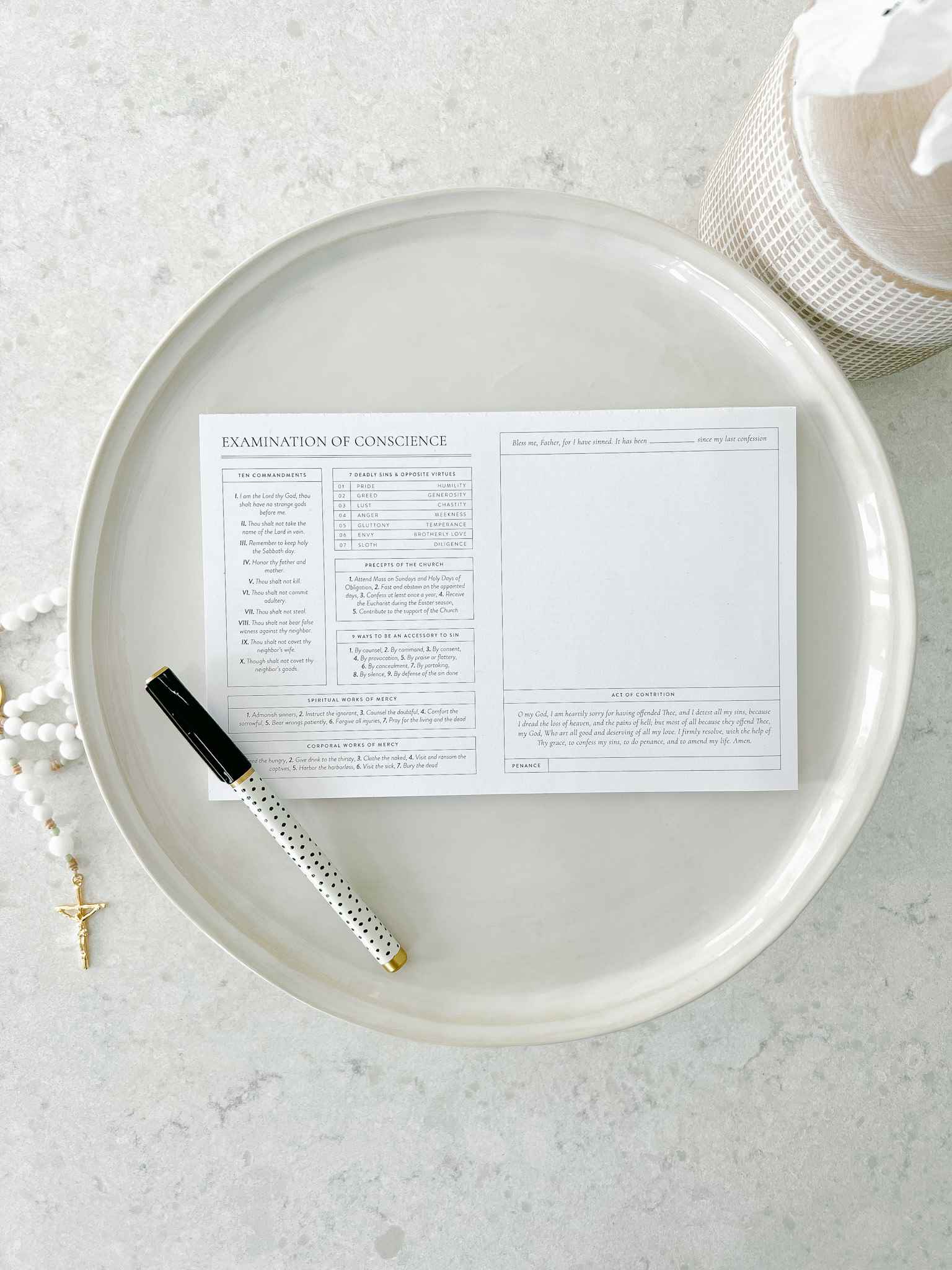Examination of Conscience Notepad - Catholic Confession Journal for Reflection & Forgiveness - Perfect for Prayer, Church, and Spiritual Growth