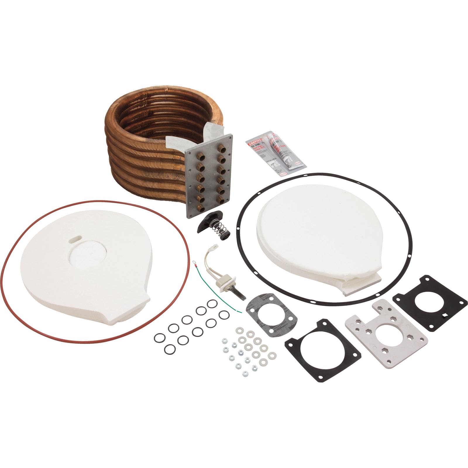 Pentair 77707-0244 Copper-Nickel Tube Sheet Coil Assembly Replacement Kit for Pool & Spa Heaters - Perfect for Swimming Pool Maintenance and Hot Tub Repair