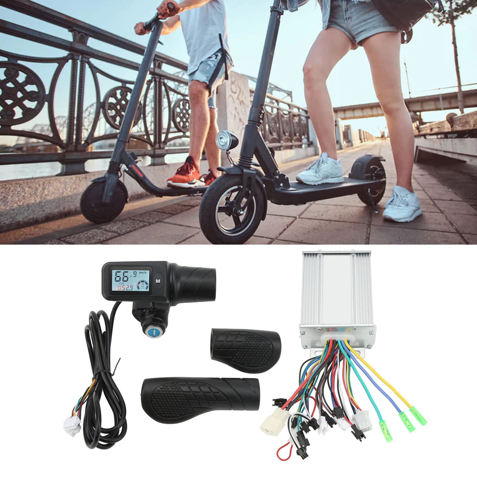 VGEBY 450W Electric Scooter Controller Kit - Brushless Motor Controller, LCD Display & Throttle Grip for 36V/48V E-Scooters - Perfect for DIY Upgrades & Electric Bike Conversions