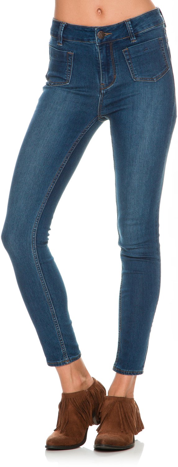 Free People Women's 28 Denim Blue Jeans - High Waist Skinny Jeans for Women, Comfortable Stretch Denim Pants - Perfect for Casual Wear, Office & Date Night
