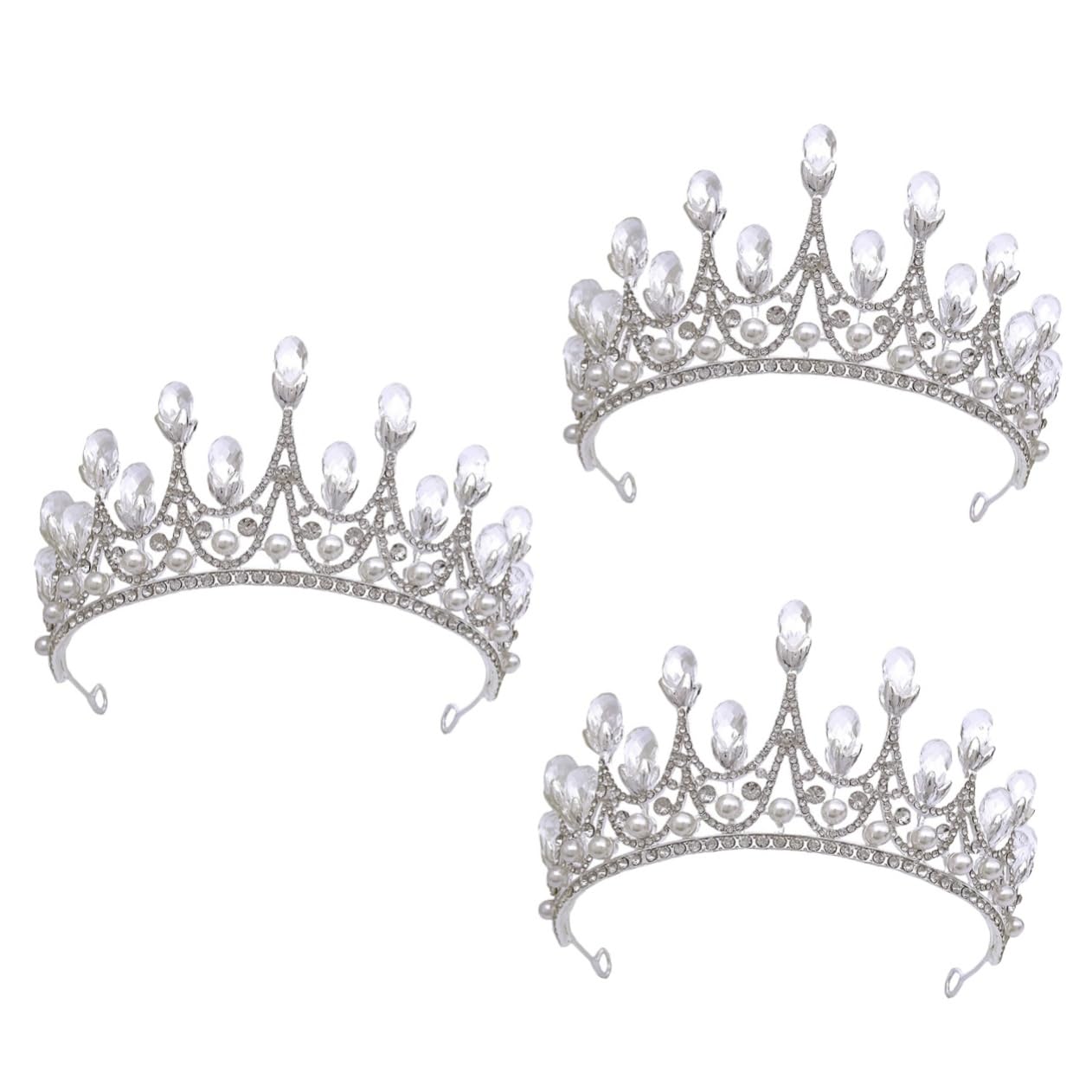 Beavorty 3-Piece Rhinestone Wedding Tiara Set - Elegant Crystal Crown Hair Accessories for Brides, Girls & Wedding Ceremony Decorations | Perfect for Bridal Showers, Prom, Pageants & Special Occasions