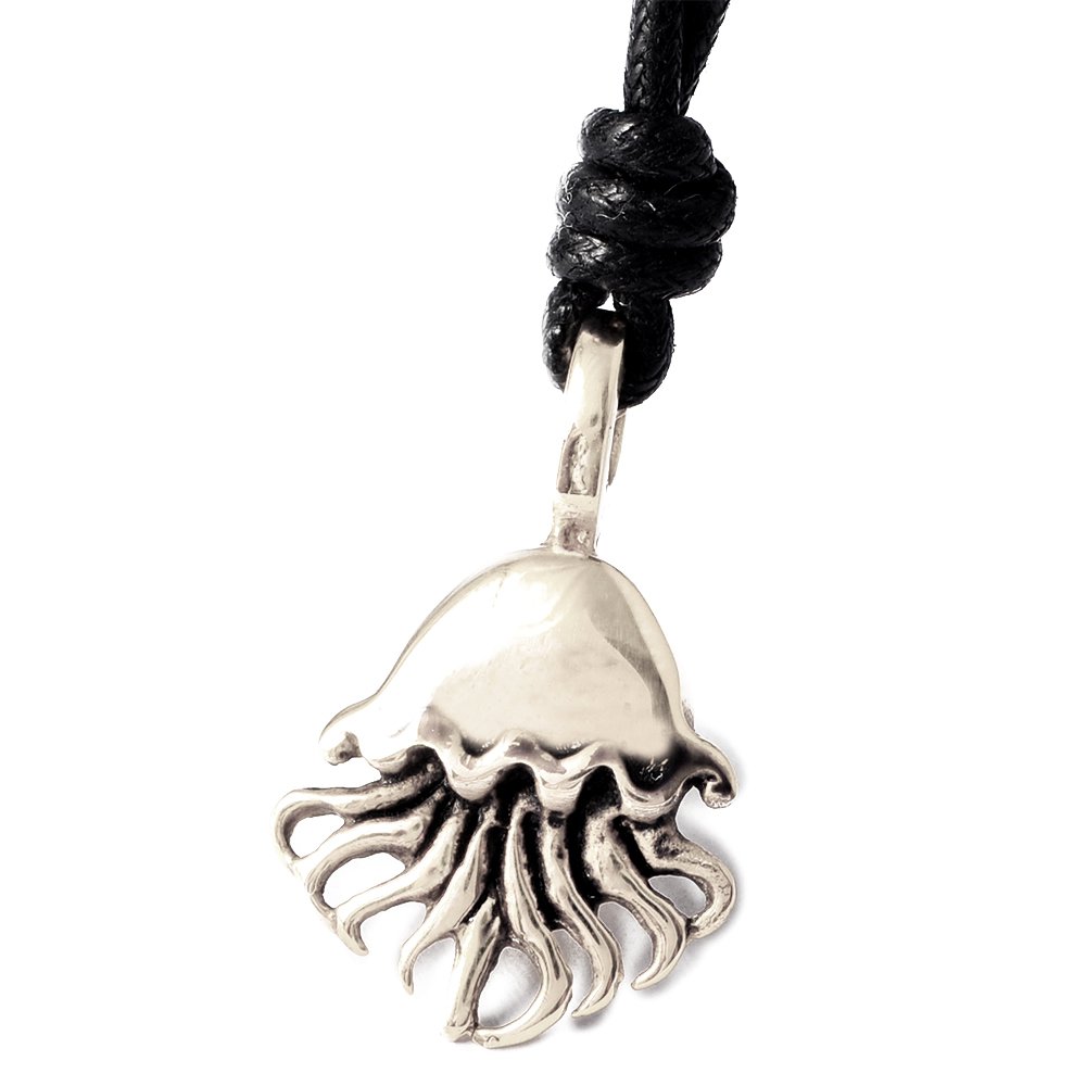 Jellyfish Silver Pewter Charm Necklace - Ocean-Themed Jewelry Pendant for Women - Perfect for Beach Parties, Gifts & Boho Fashion