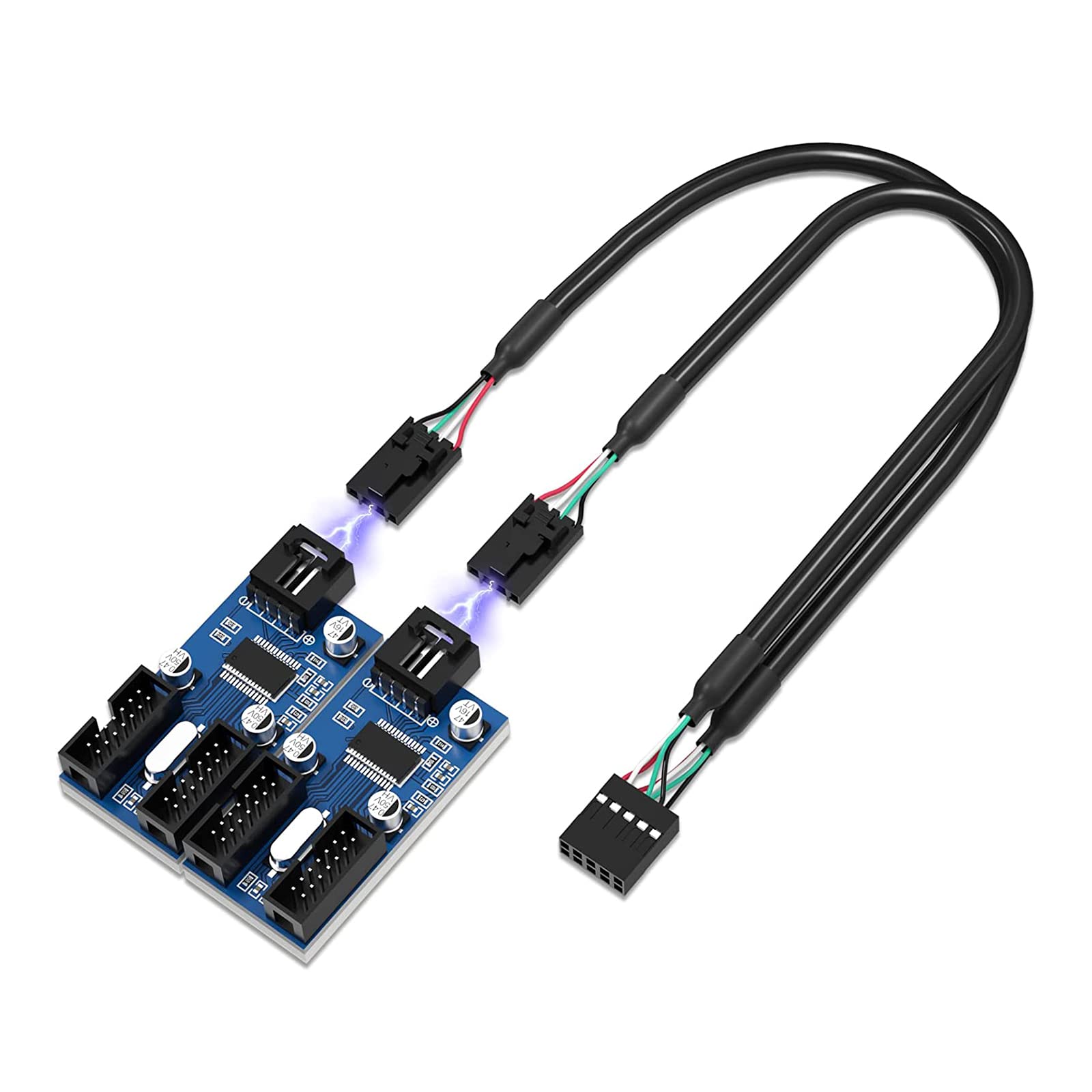 9Pin USB Splitter 1 to 4 Hub Adapter for PC Motherboard Extension