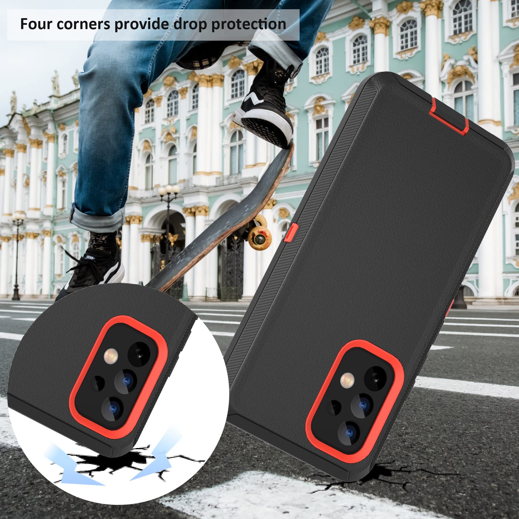 **Shockproof Heavy Duty Rugged Case for Samsung Galaxy A53 5G with Belt Clip Holster & Kickstand - Full Body Protection (Orange) - Perfect for Outdoor, Work & Active Lifestyle**
