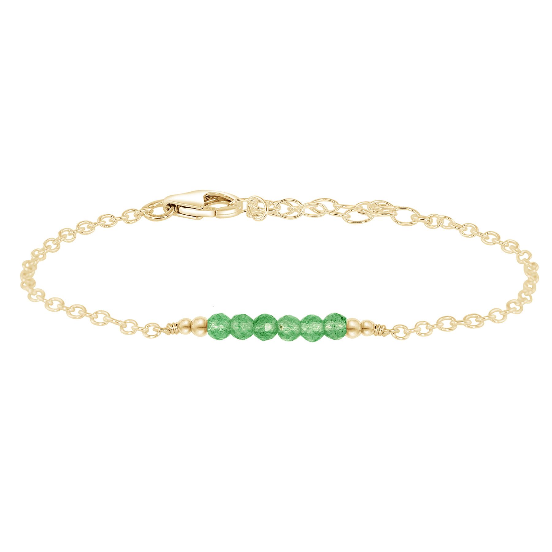 Sparkling Green Aventurine Gemstone Faceted Bead Bar Bracelet for Women - Handmade Healing Crystal Jewelry for Meditation, Yoga & Positive Energy (Gift Idea)