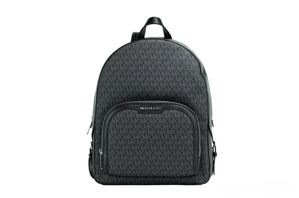 Michael Kors Jaycee Logo Backpack for Women - Stylish Black Leather Backpack with Signature MK Logo, Perfect for Work, Travel & School (Black)