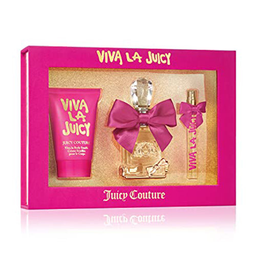 Viva La Juicy 3-Piece Gift Set for Women by Juicy Couture - Perfume, Body Lotion & Shower Gel - Perfect for Birthdays, Anniversaries & Valentine's Day Gifts