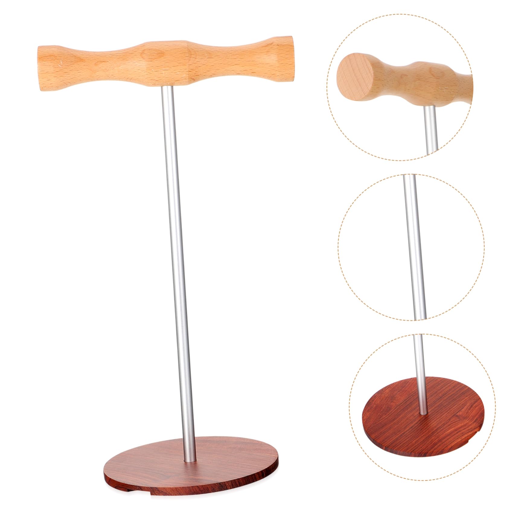 Premium Wooden Headphone Stand with Metal Base - Stylish Desk Organizer for Gaming Headsets, Office & Home Use - Perfect for Computer, Workstation & Household Decor