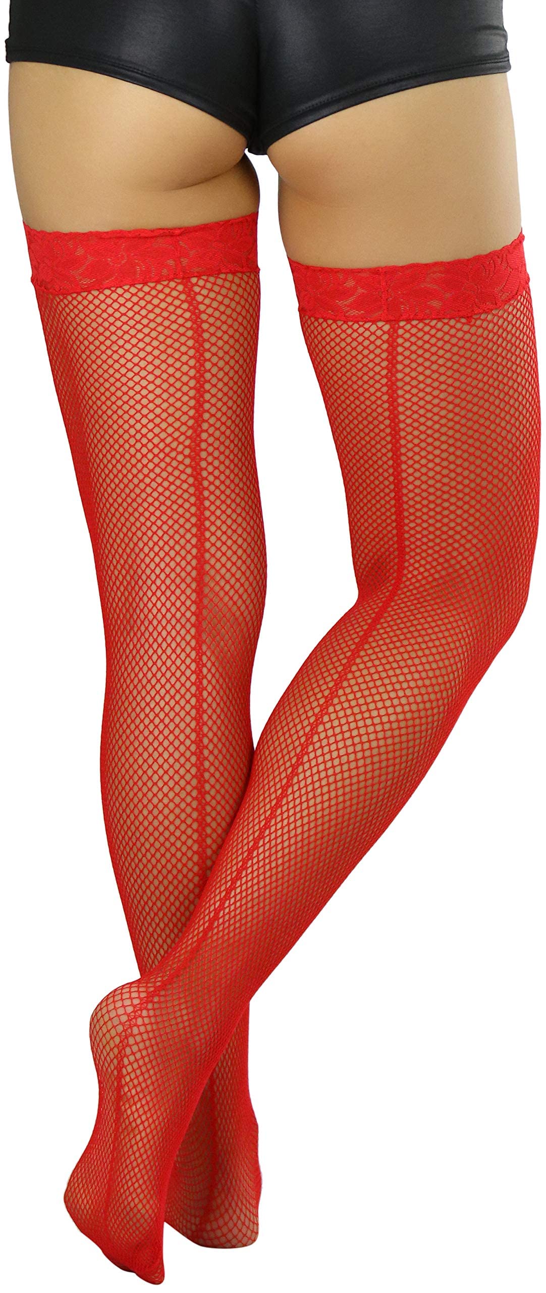 ToBeInStyle Women’s Bright & Vibrant Fishnet Thigh High Stockings - Sexy Fashion Tights for Parties, Cosplay & Night Out Outfits