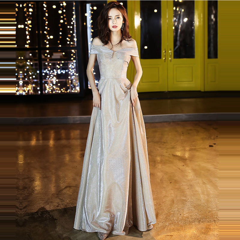 Sparkly Off Shoulder Long Prom Dress for Women - Elegant Formal Evening Gown for Party, Homecoming, Wedding & Special Occasions