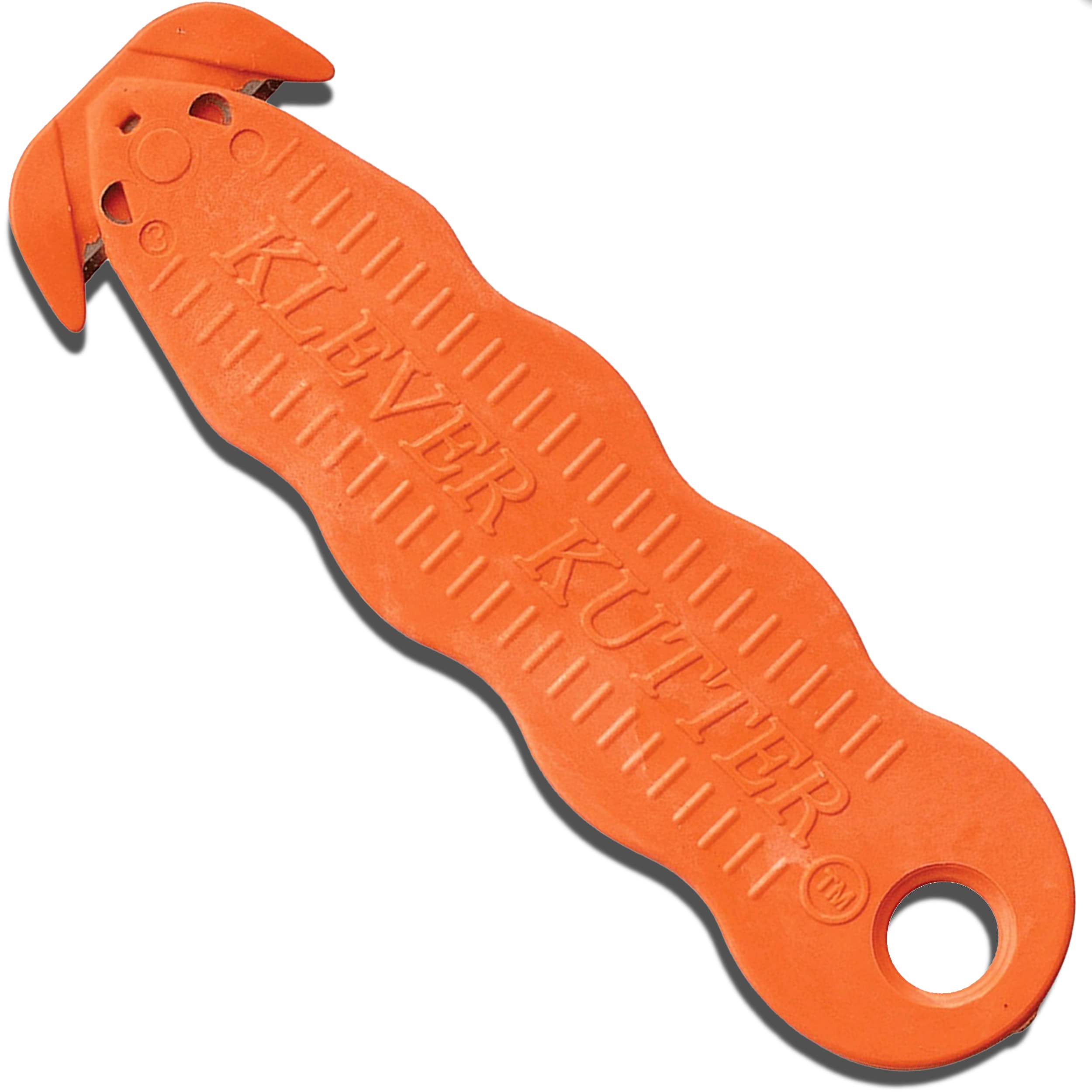 100 Pack Klever Kutter Safety Box Cutter Utility Knife - Carbon Steel Blade, Safety Package Opener Tool for Cardboard, Shipping Boxes & Warehouse Use - Heavy Duty Box Cutter Value Pack (100, Orange) - Perfect for Home, Office & Industrial Packaging Needs