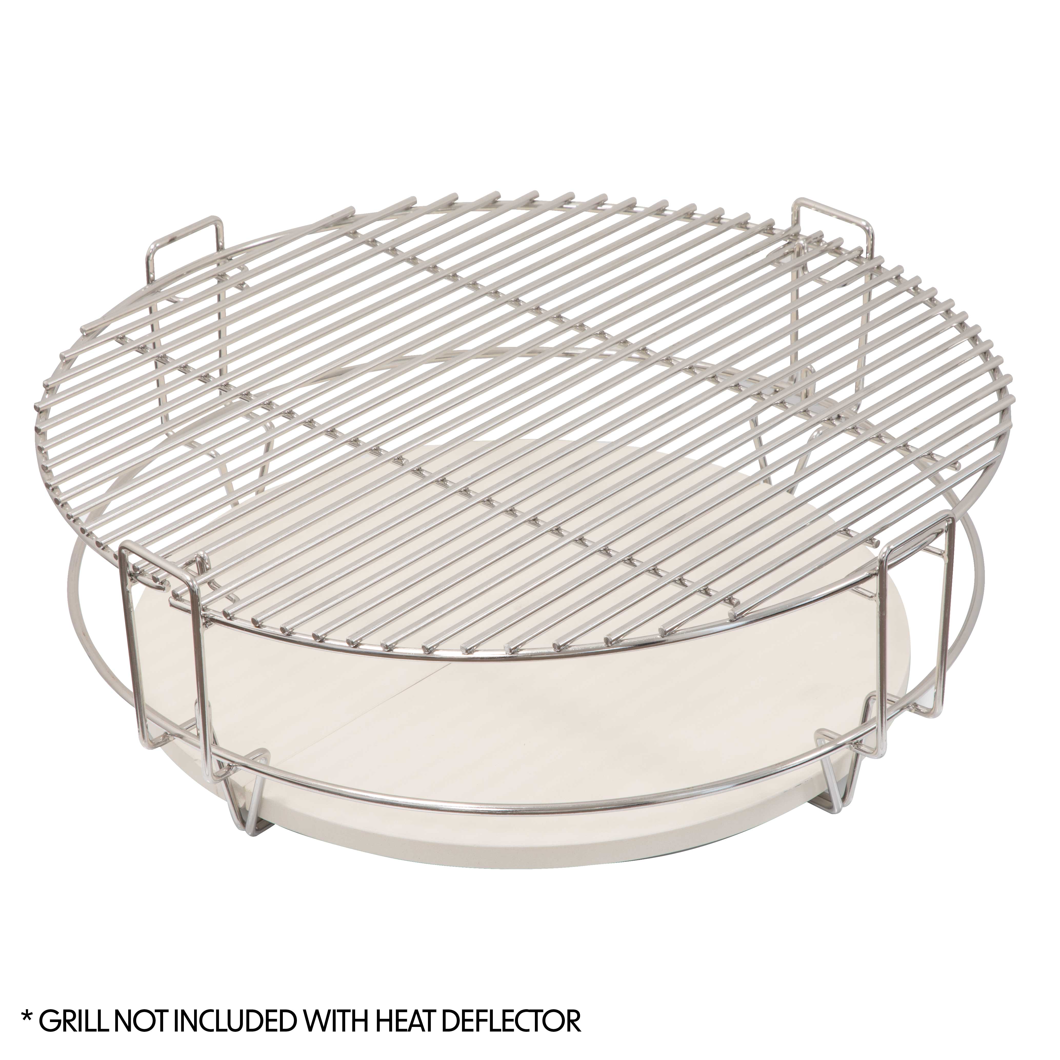 Premium Kamado Halfmoon Ceramic Heat Deflector Plates - Set of 2 (15