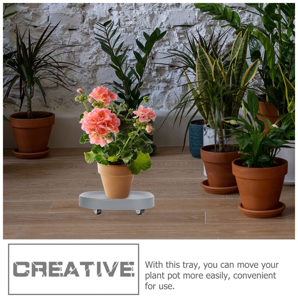 Angoily 2-Pack Heavy Duty Rolling Plant Caddy with 4 Invisible Wheels - 7.6 Inch Square Plastic Flower Pot Mover for Indoor Plants - Perfect for Moving Large Potted Plants on Hardwood Floors & Tile