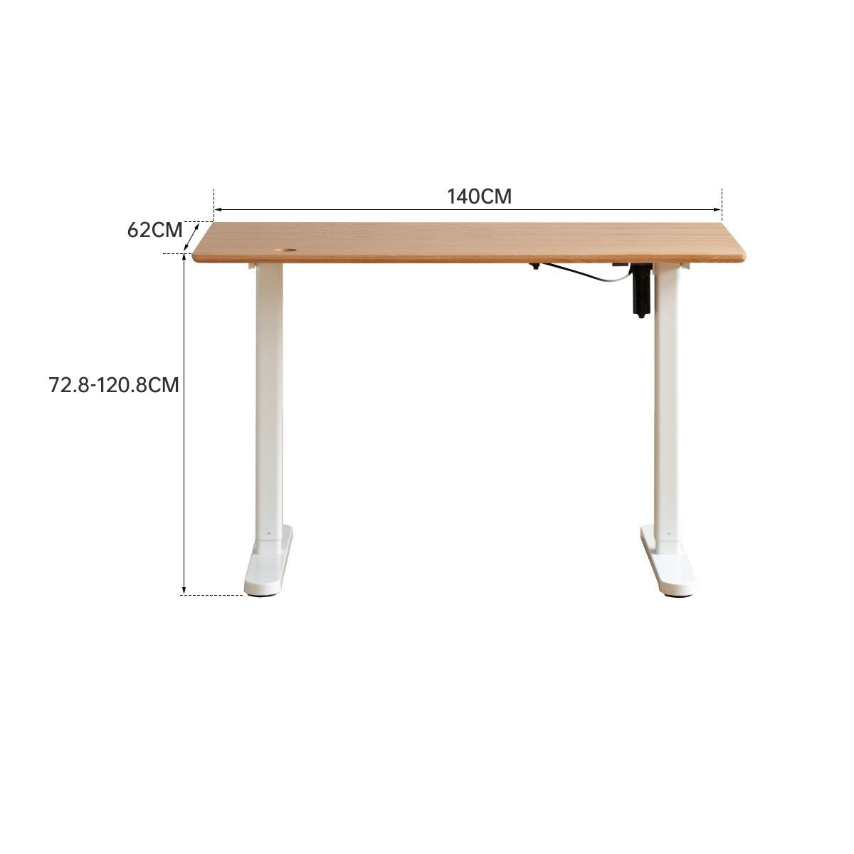 Premium Oak Solid Wood Smart Electric Height Adjustable Standing Desk - Ergonomic Home & Office Workspace Solution for Productivity & Comfort