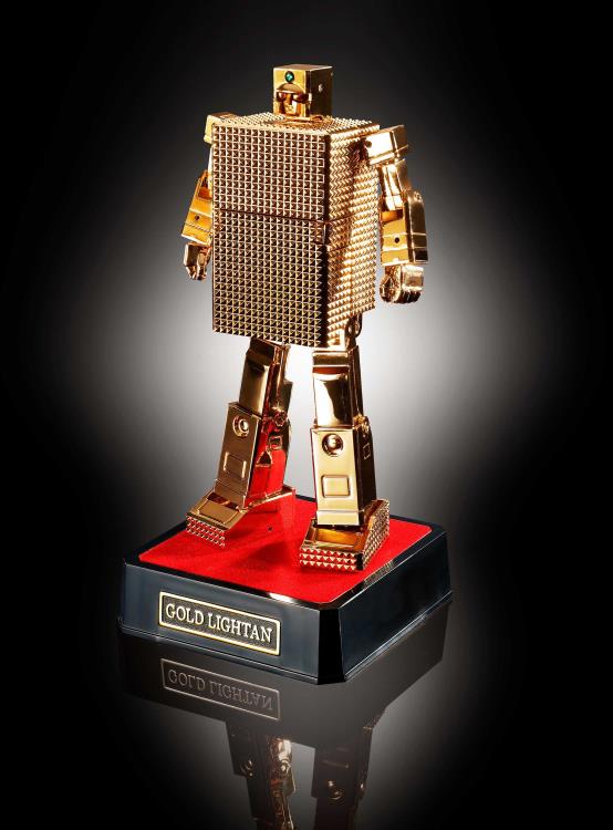 Bandai Soul of Chogokin GX 32R Golden Warrior Gold Lightan 24K Gold Plated Action Figure - Collectible Anime Robot Toy for Display & Gifting