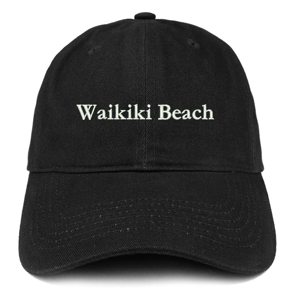 Trendy Embroidered Cotton Cap for Men & Women - Soft Brushed Fabric, Adjustable Strap - Perfect for Beach, Hiking, and Outdoor Activities at Waikiki