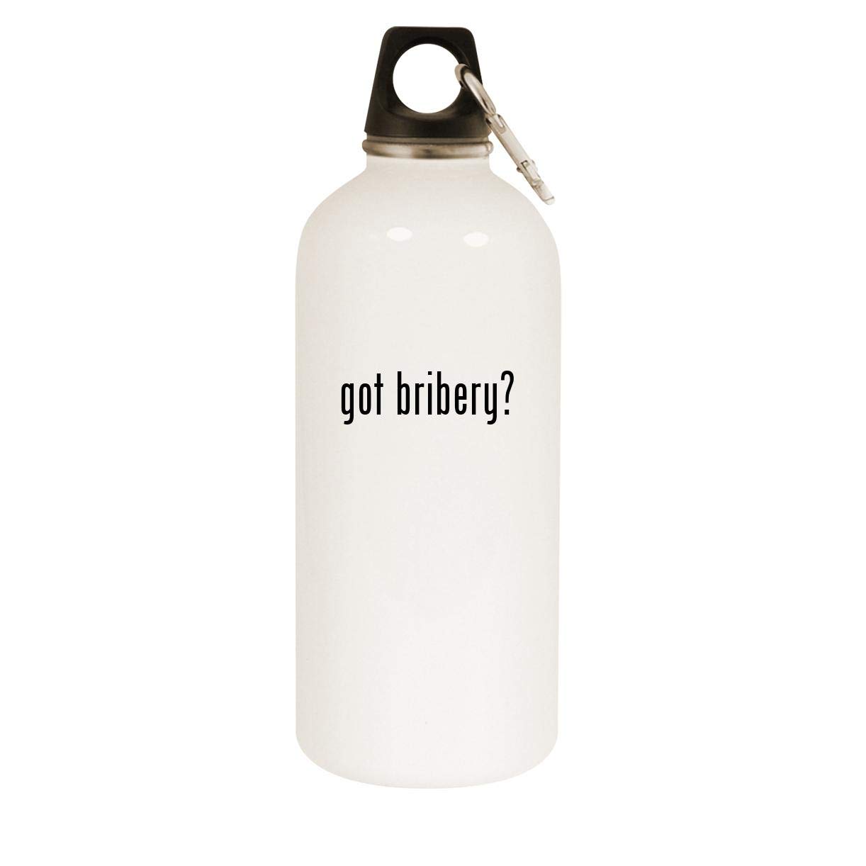 20oz Stainless Steel White Water Bottle with Carabiner Clip - Insulated Leakproof Reusable Water Bottle for Hiking, Gym, Travel & Outdoor Activities