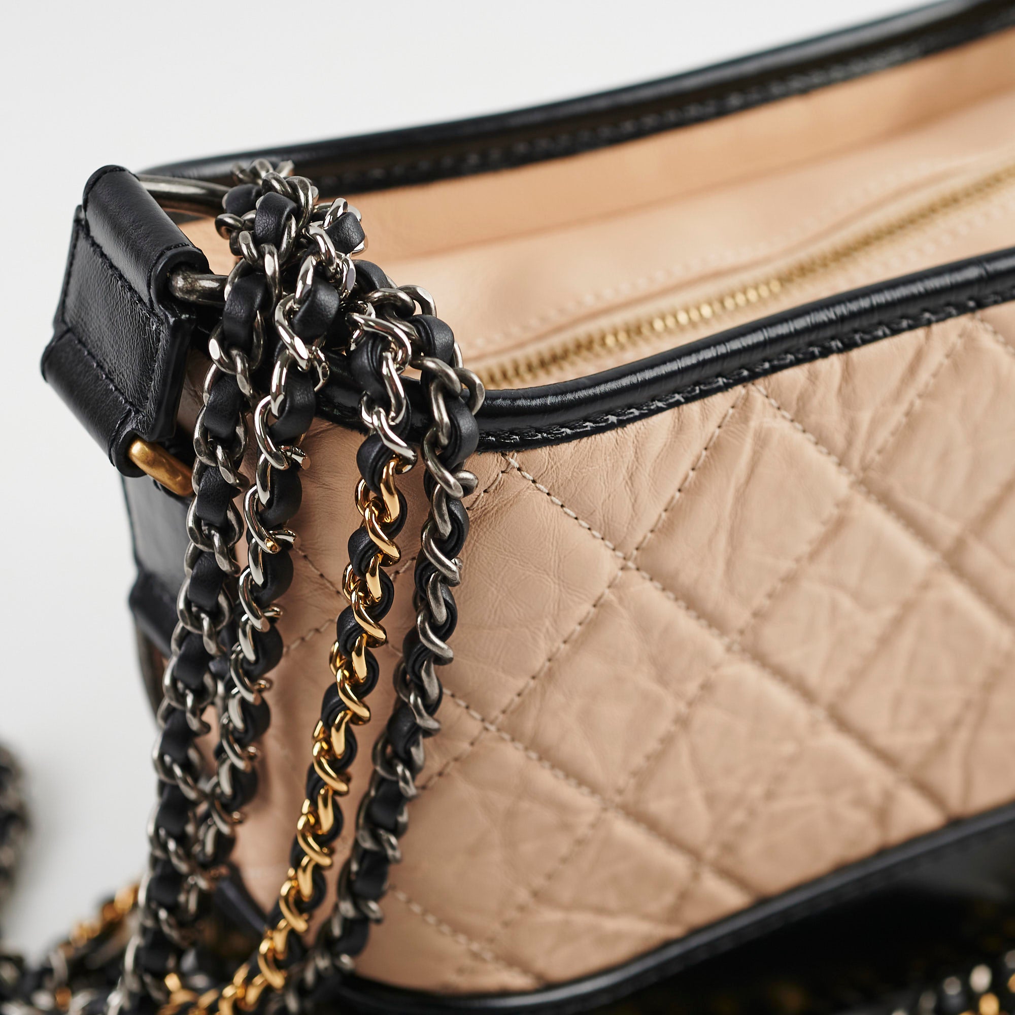 Chanel Small Gabrielle Hobo Bag in Beige & Black - Luxury Crossbody Purse for Women | Perfect for Work, Travel & Evening Events