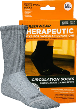 Incrediwear Circulation+ Socks for Men & Women - Grey Crew Socks for Improved Blood Flow & Recovery - Ideal for Running, Hiking & Everyday Comfort
