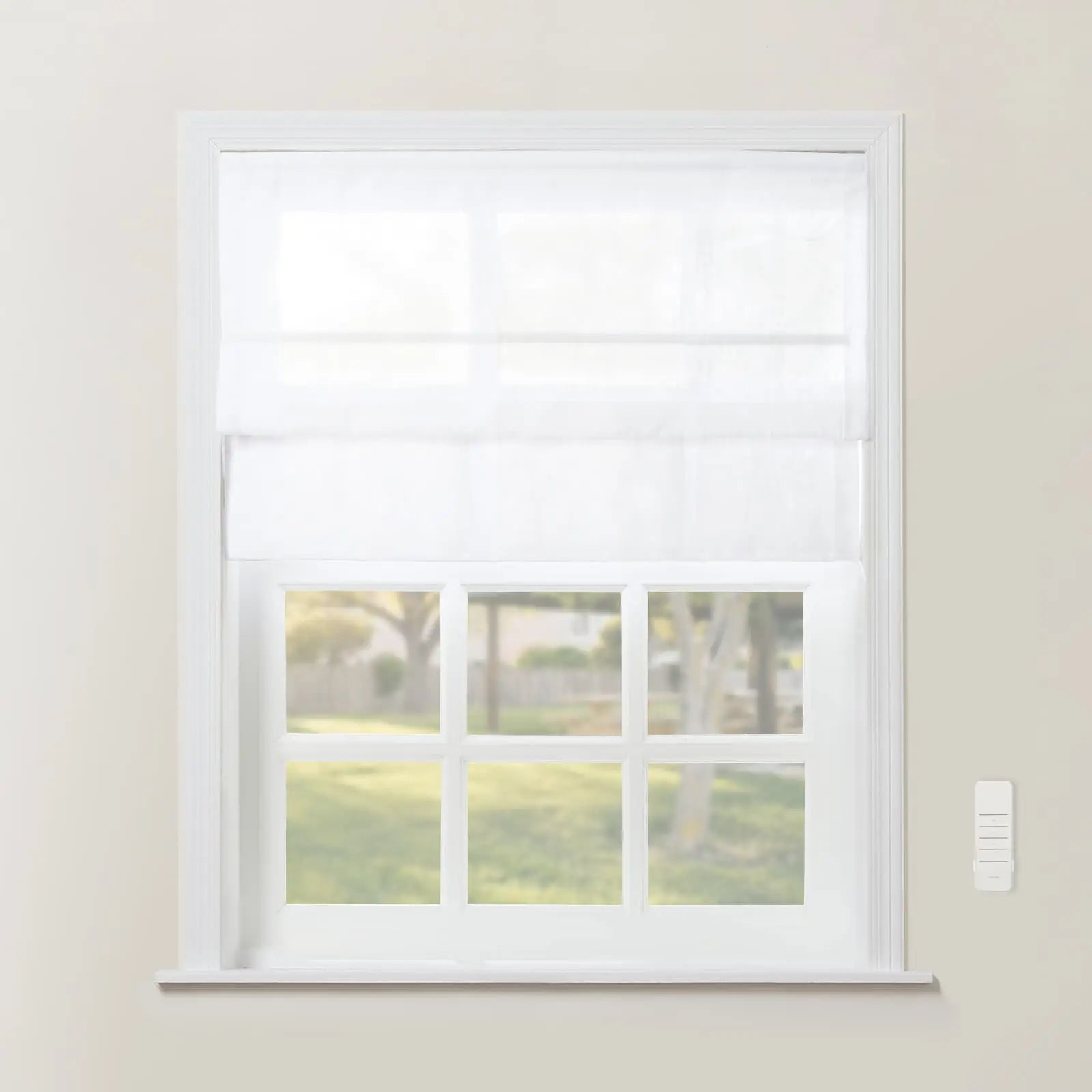 Smart Cordless Motorized Roman Shades - Remote Control Window Blinds for Home & Office - Perfect for Living Room, Bedroom, and Kitchen