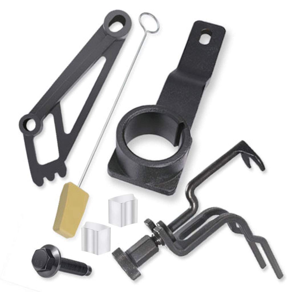 Ford 4.6L/5.4L/6.8L 3V Engine Repair Tool Kit - Valve Spring Compressor, Crankshaft Positioner, Cam Phaser Holder & Timing Chain Locking Wedge with Lockout & Pulley Bolt - Professional Automotive Mechanic Tools for Engine Maintenance & Timing Chain Replacement