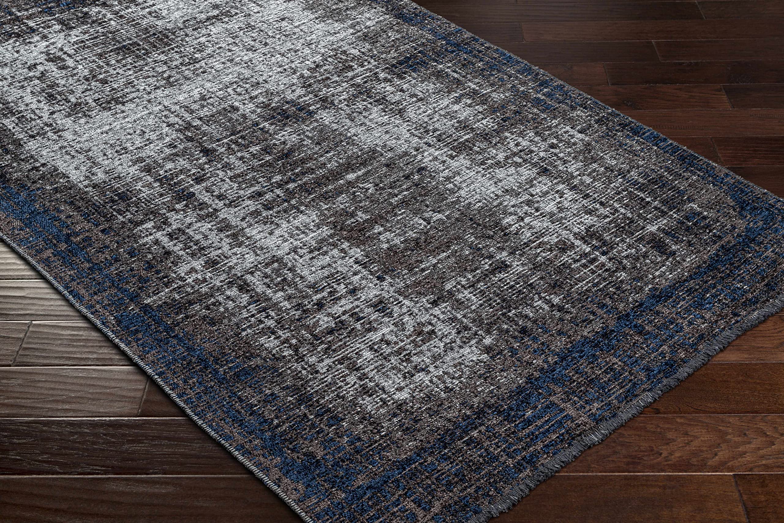 Hauteloom TRAI Modern Gray and Blue Area Rug 4'11